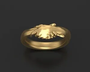 Authentic Sacred Roman Handsake Ring - Divine Protection Gold & Silver Spiritual Amulet with Ancient Wisdom Sigils