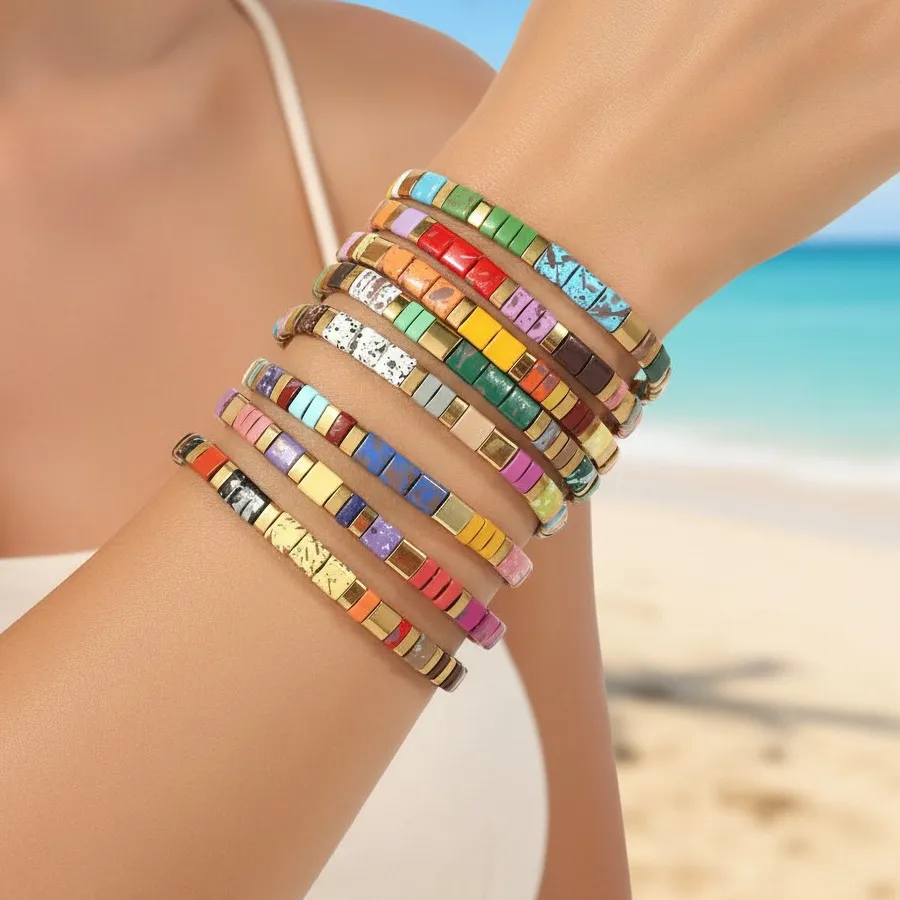 Authentic Radiant Geometric Tila Bracelet: A Kaleidoscopic Journey of Balance