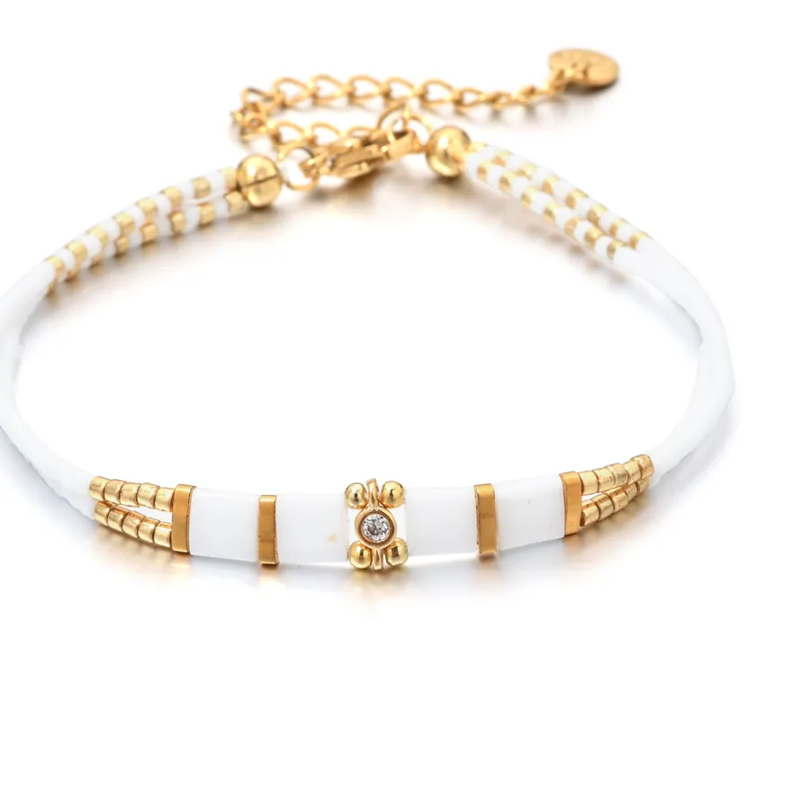 Authentic Zmzy Miyuki Beads Design Bohemian Tila Beads Bracelet Handmade White Beads Woven Adjustable Jewelry For Friend