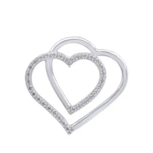 Authentic The Eternal Heart of Light: 18K White Gold Plated Simulated Diamond Pendant