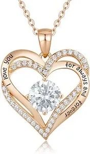 Authentic Heart of Devotion: Rose Gold Plated Birthstone Pendant
