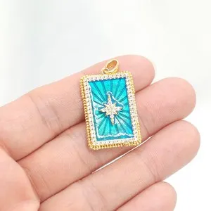 Authentic Celestial Radiance Enamel Cross Dog Tag