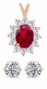 Authentic The Crimson Flame: 2.02 Ct Ruby and 18K Rose Gold Talisman Set