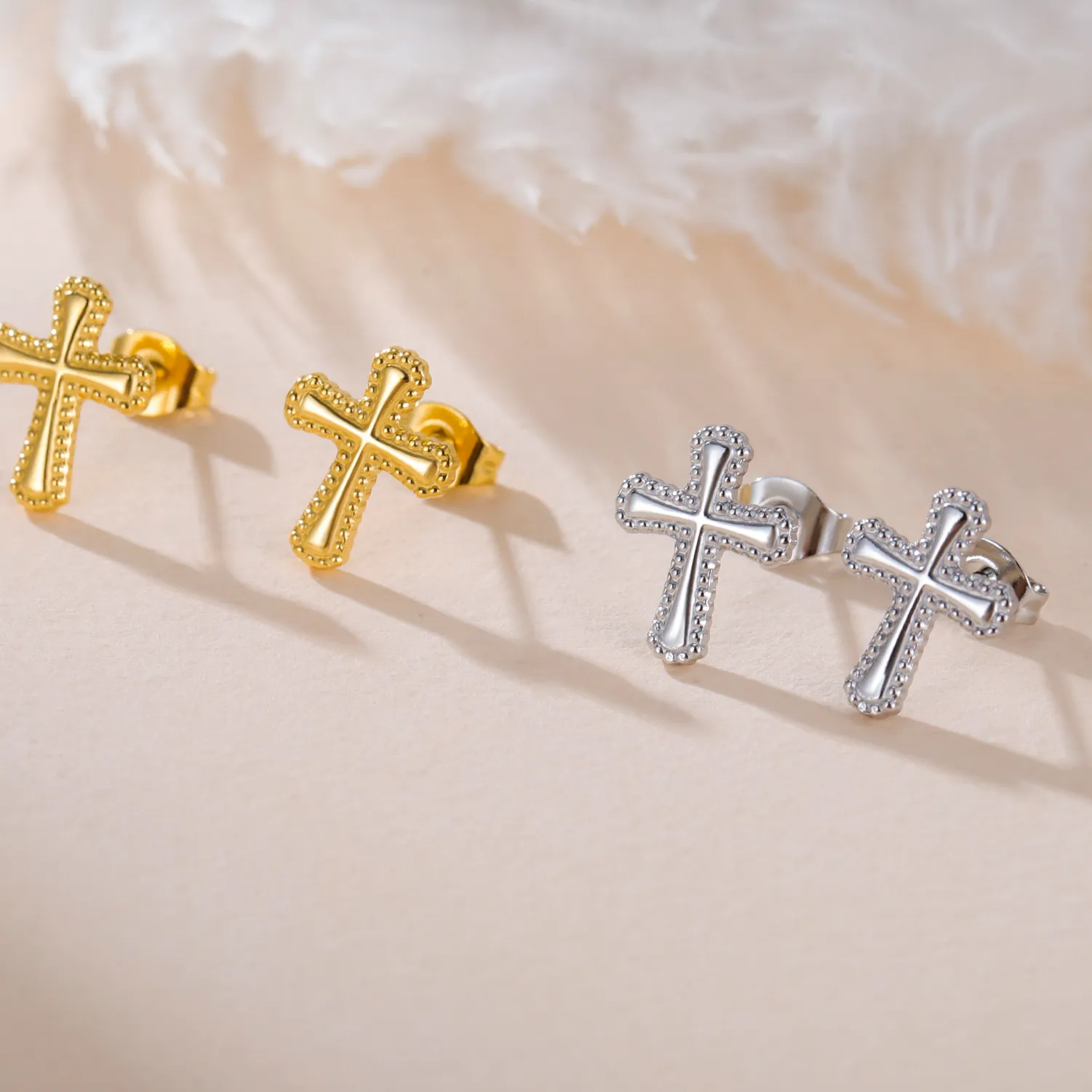 Authentic Lemegeton Solar Cross Studs: Symbols of Sacred Equilibrium