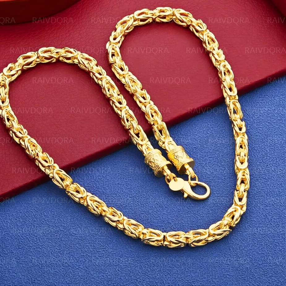 Authentic 18K Gold Plated 50cm Geometry Chain Necklace For Men and Women Jewelry Exquisite Party Engagement Wedding