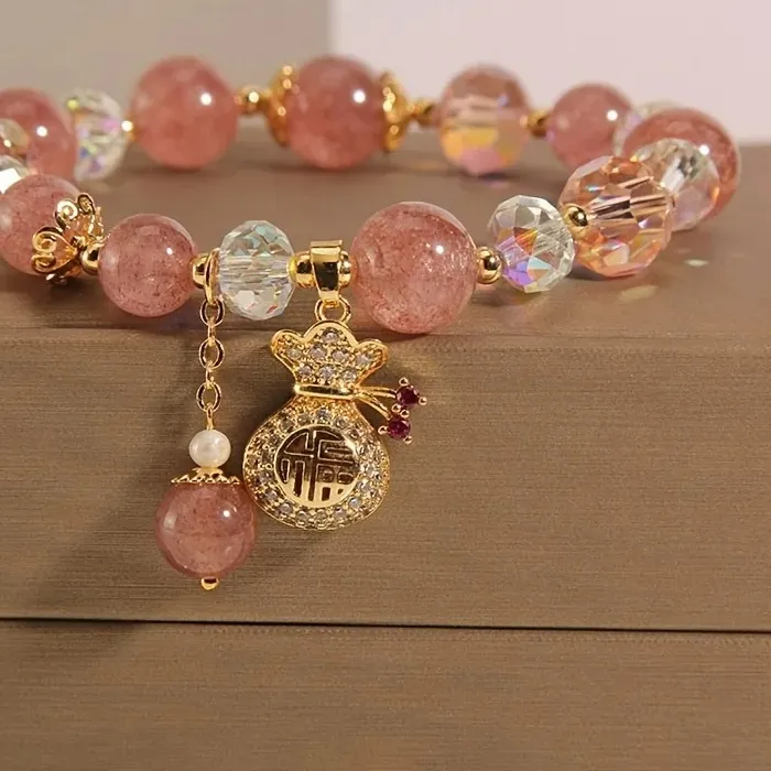 Authentic Exquisite Natural Stone Crystal Beads Bracelet Attract Money Wealth Good Luck Bracelet Friendship Jewelry