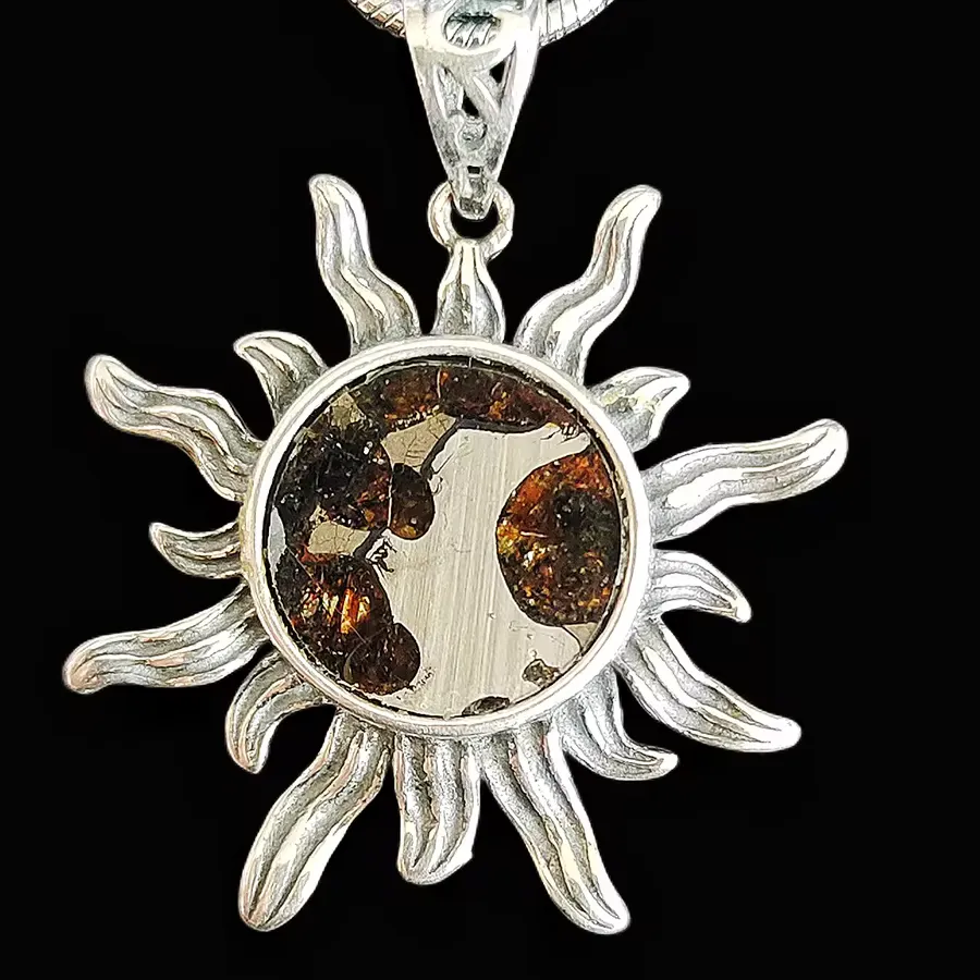 Authentic Celestial Anchor: Olive Meteorite Pendant - Harness the Ancient Wisdom of the Cosmos