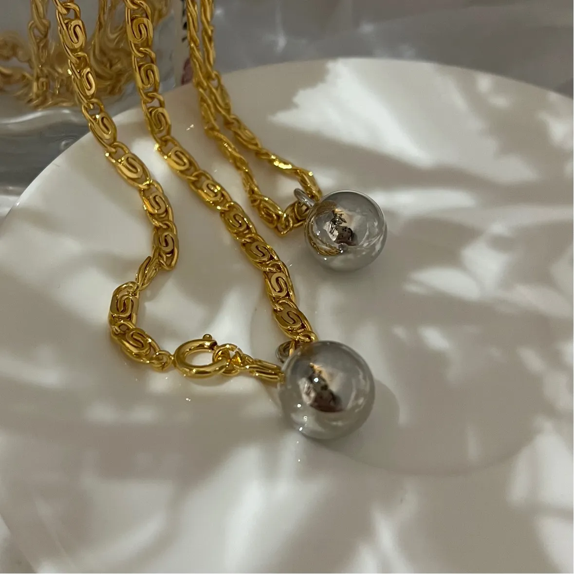 Authentic Celestial Harmony - 2-Tone Ball Pendant for Inner Balance