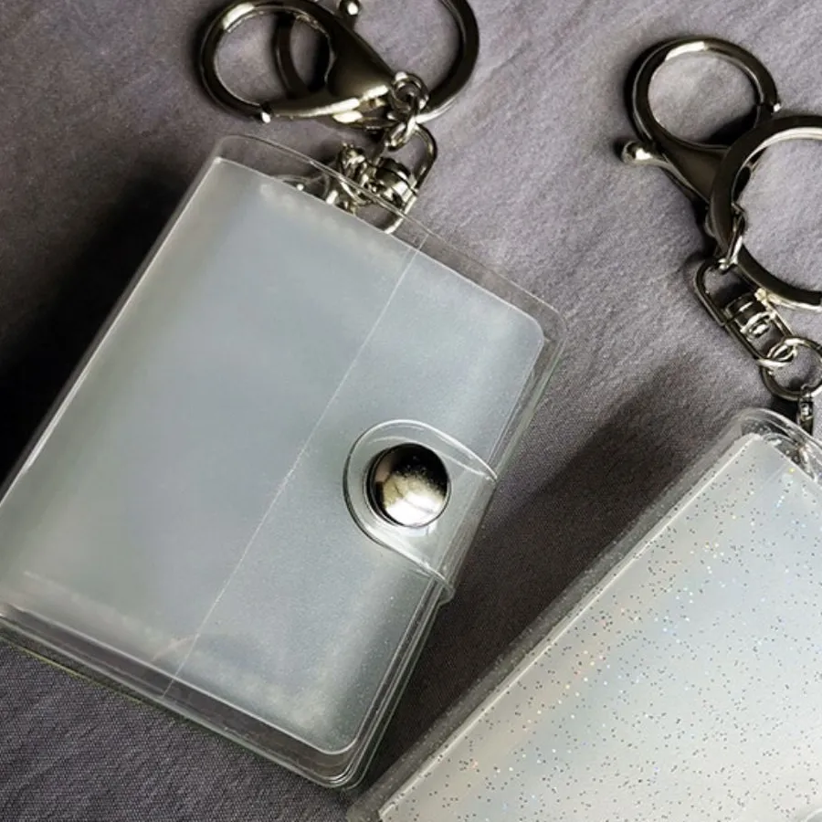 Authentic 1PCS 2 Inches 8 Pages Mini Photo Album Keychain Small Instant Picture Album Pendant ID Photo Storage Interstitial Pocket Keyring
