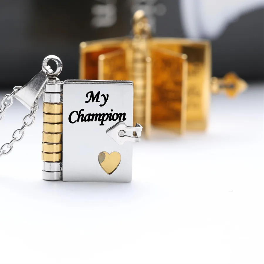 Authentic The Champion Ledger: An Openable Stainless Steel Book Talisman of Guidance and Strength