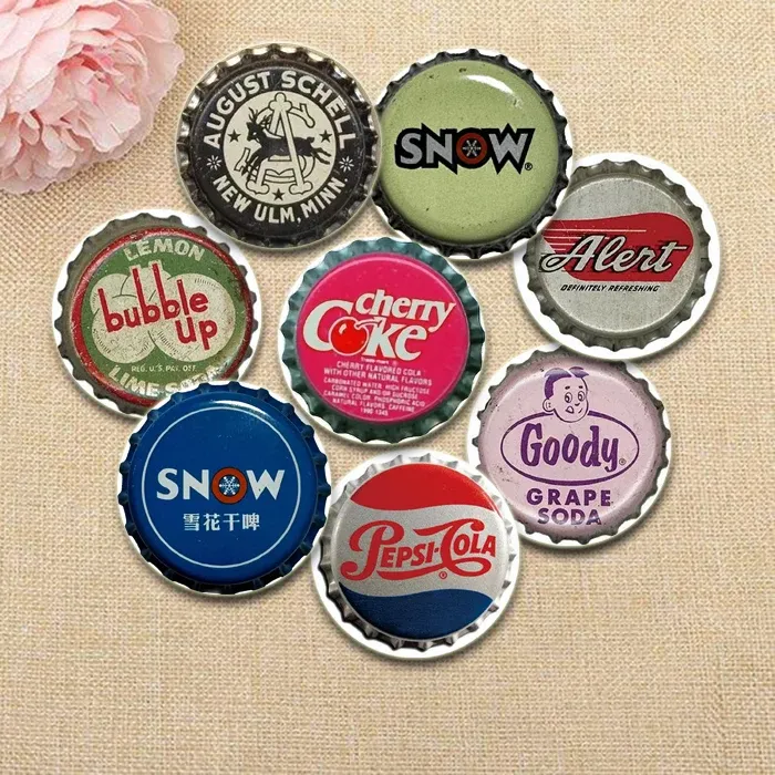 Authentic Soda Cap Button Pins Beverage Lid Badge Round Creative Icon Brooches For Backpack Jewelry Accessories 32 44 58 75Mm