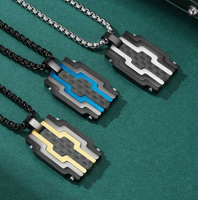 Authentic Midnight Tide Guardian: Matte Black & Azure Steel Pendant