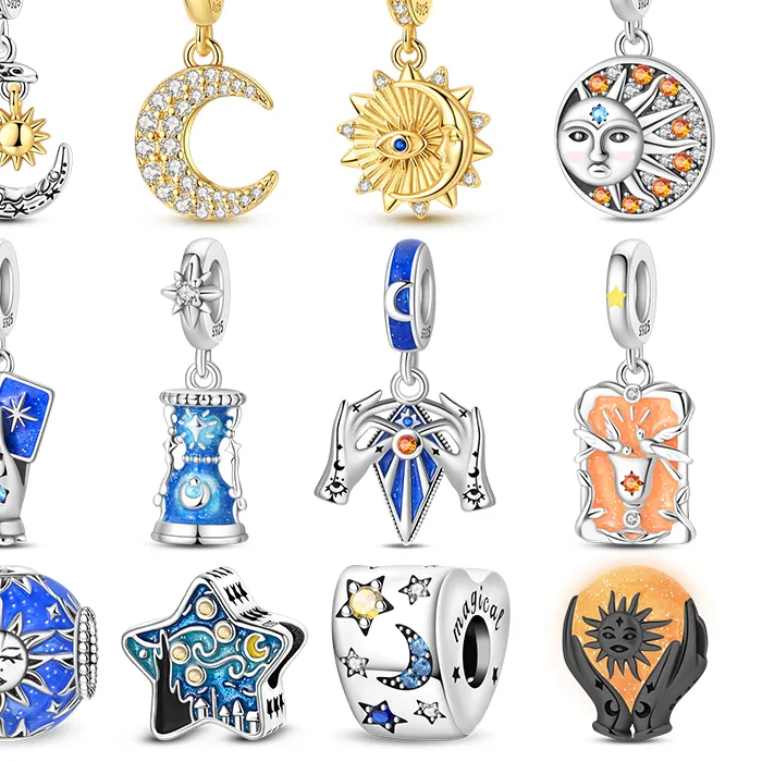 Authentic Wheel Of Destiny Tarot Sun, Moon & Star Pendant For Spiritual Jewelry Crafting