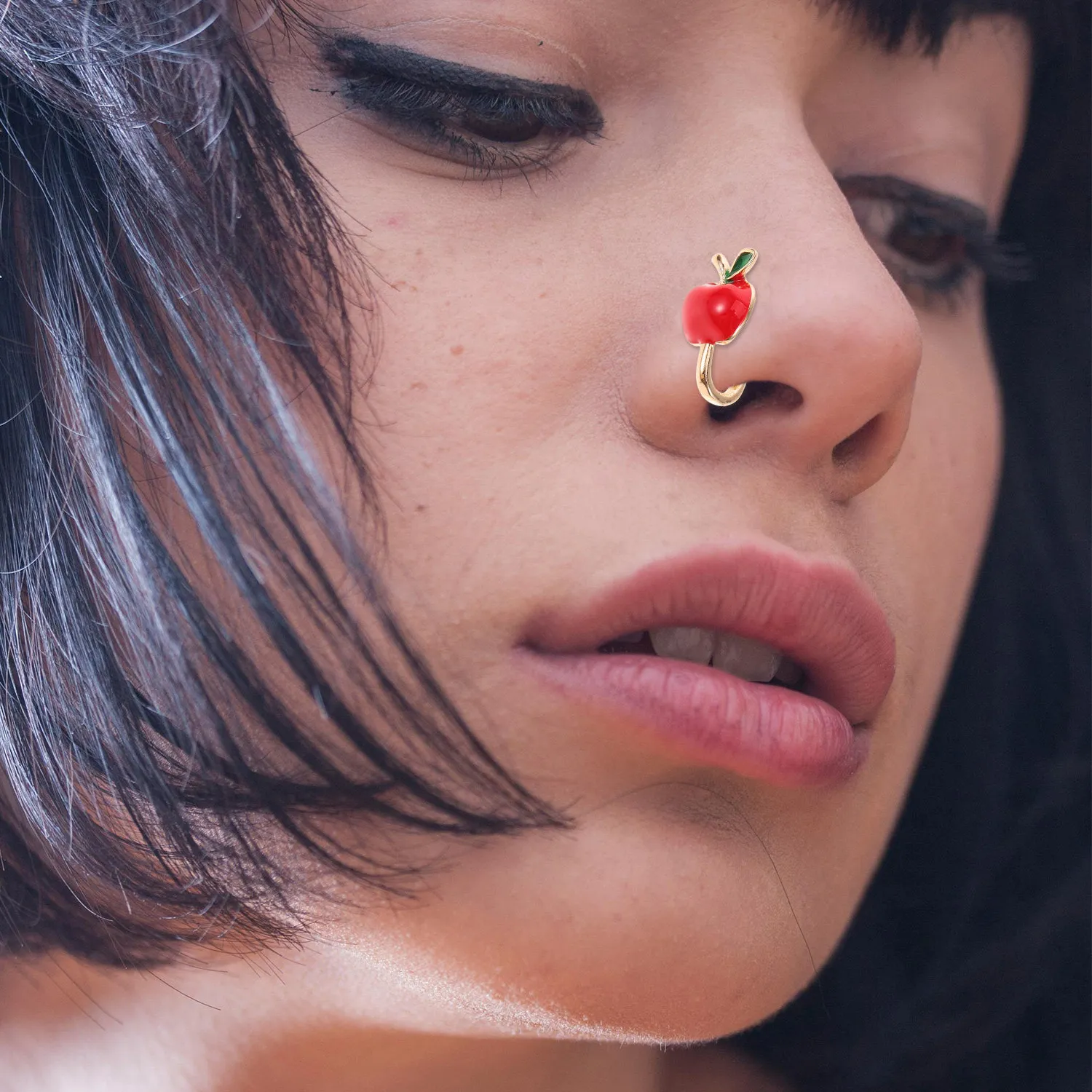 Authentic U-Shape Fake Nose Ring Non Piercing Clip on Style for Western African Enamel Decor Small Nose Jewelry