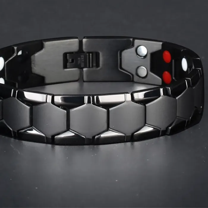 Authentic Mens Jewellery Anti-Fatigue Healing Hematite Beads Stretch Magnetic Bracelet Therapy Bead Wrist Bracelet Jewelry