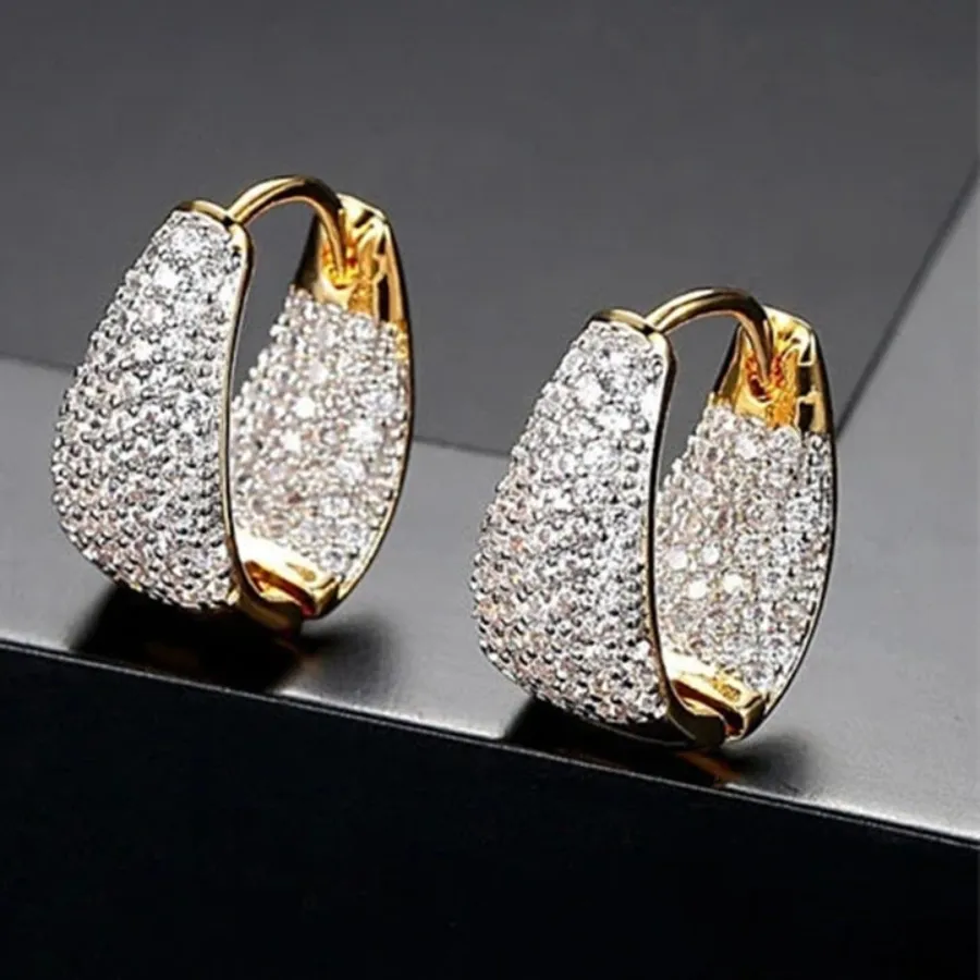 Authentic Radiant Tear of the Cosmos Gold-Plated Zircon Talismanic Hoops