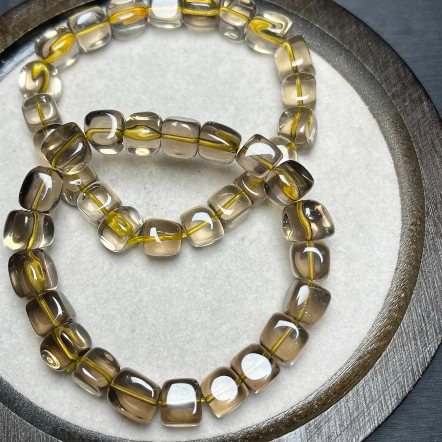 Authentic Shield of Protection: Smoky Quartz Bead Bracelet
