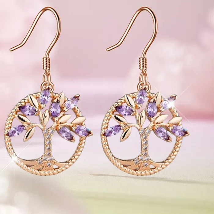Authentic Creative and personalized sparkling tree shaped women's earrings are exquisite and versatile, suitable for parties and daily wear. They are the preferred choice for Christmas and birthday gifts, as well as fashionable and luxurious commemorative jewelry