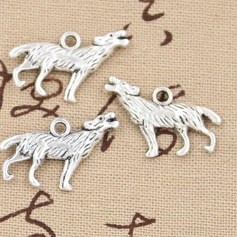 Authentic 12Pcs Charms Howling Wolf 26X20Mm Handmade Pendant Making Fit, Tibetanbronze, Diy For Bracelet Necklace