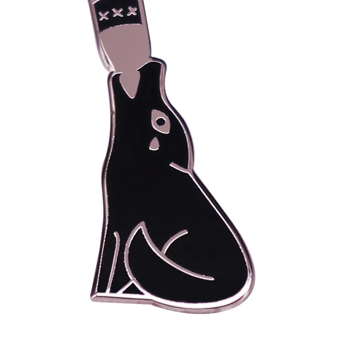 Authentic Drinking Wolf Bottle Wine Holder Enamel Pin Howling Wolves Crying Dog Brooch Animal Funny Novelty Jewelry