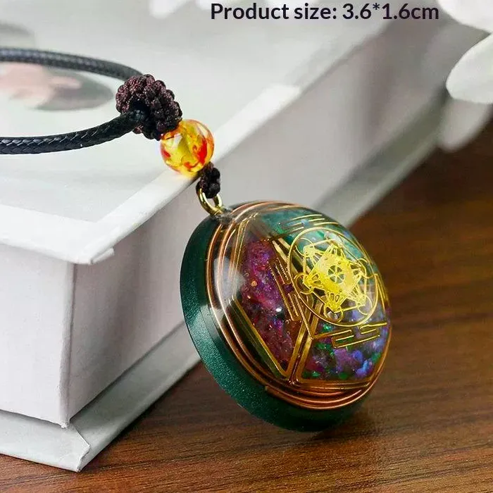Authentic Divine Harmony: Metatron Crystal Orgonite Necklace for Inner Balance