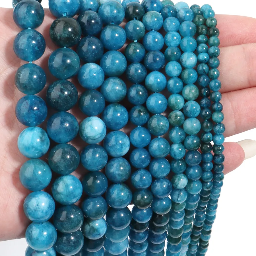 Authentic Celestial Azure Apatite Strands of Vision and Flow