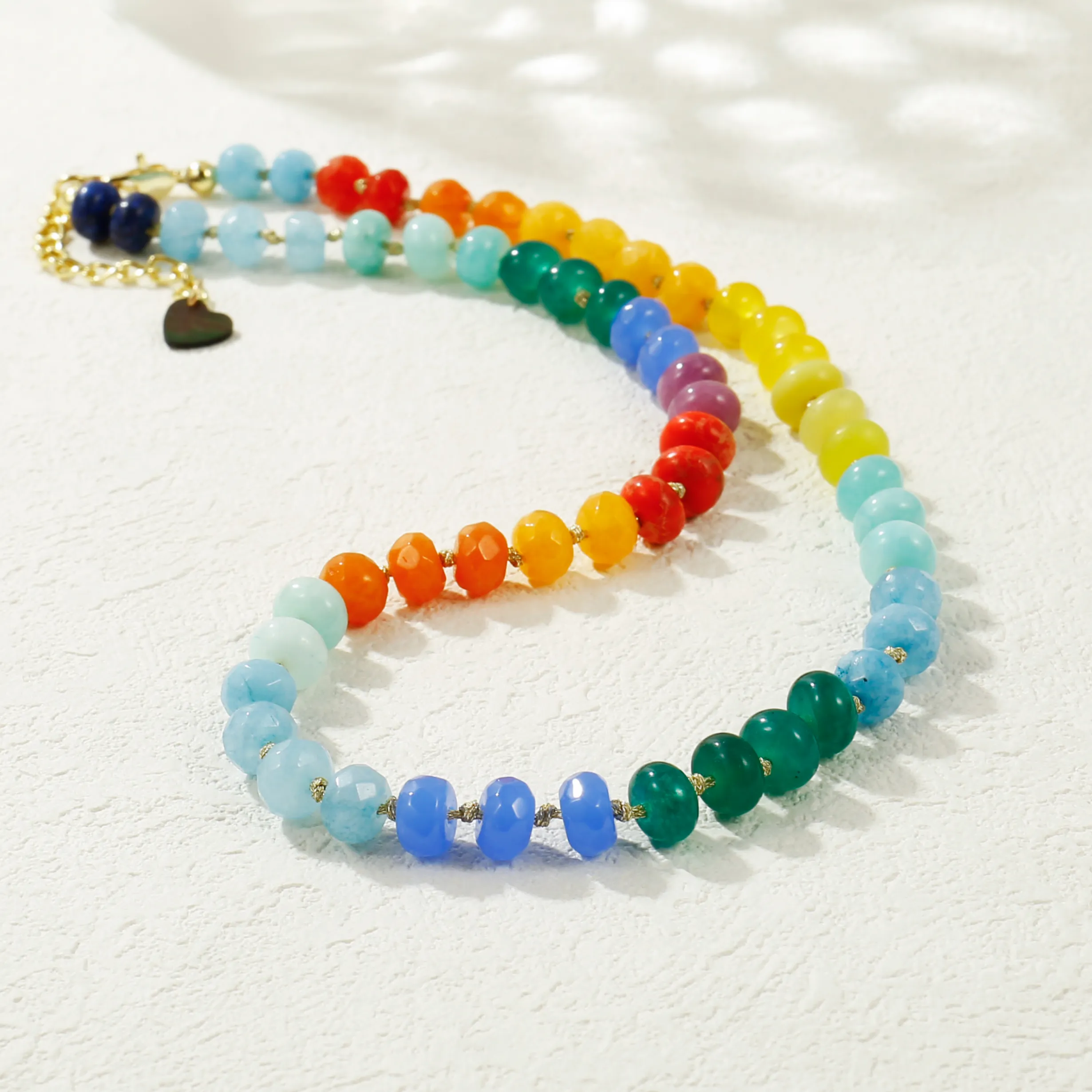 Authentic Badu Colorful Natural Stone Beads Necklaces Bohomian Gemstone Beaded Choker Summer Beach Boho Jewelry