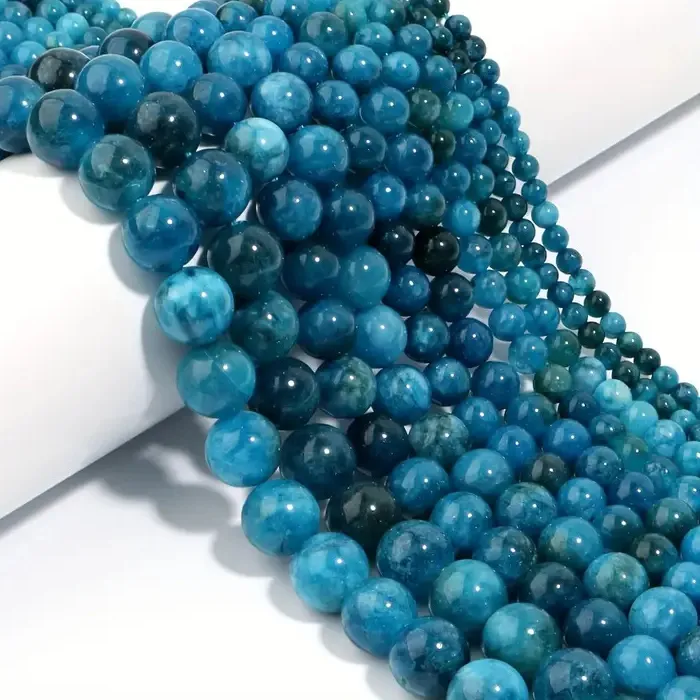 Authentic Strands Of Cerulean Spirit Natural Blue Apatite Beads For Sacred Adornment