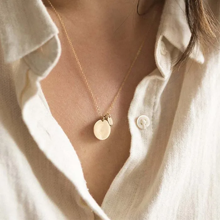 Authentic F.I.N.S Initial Choker Necklace Women Round Pendants Necklace for Women Korean Jewelry