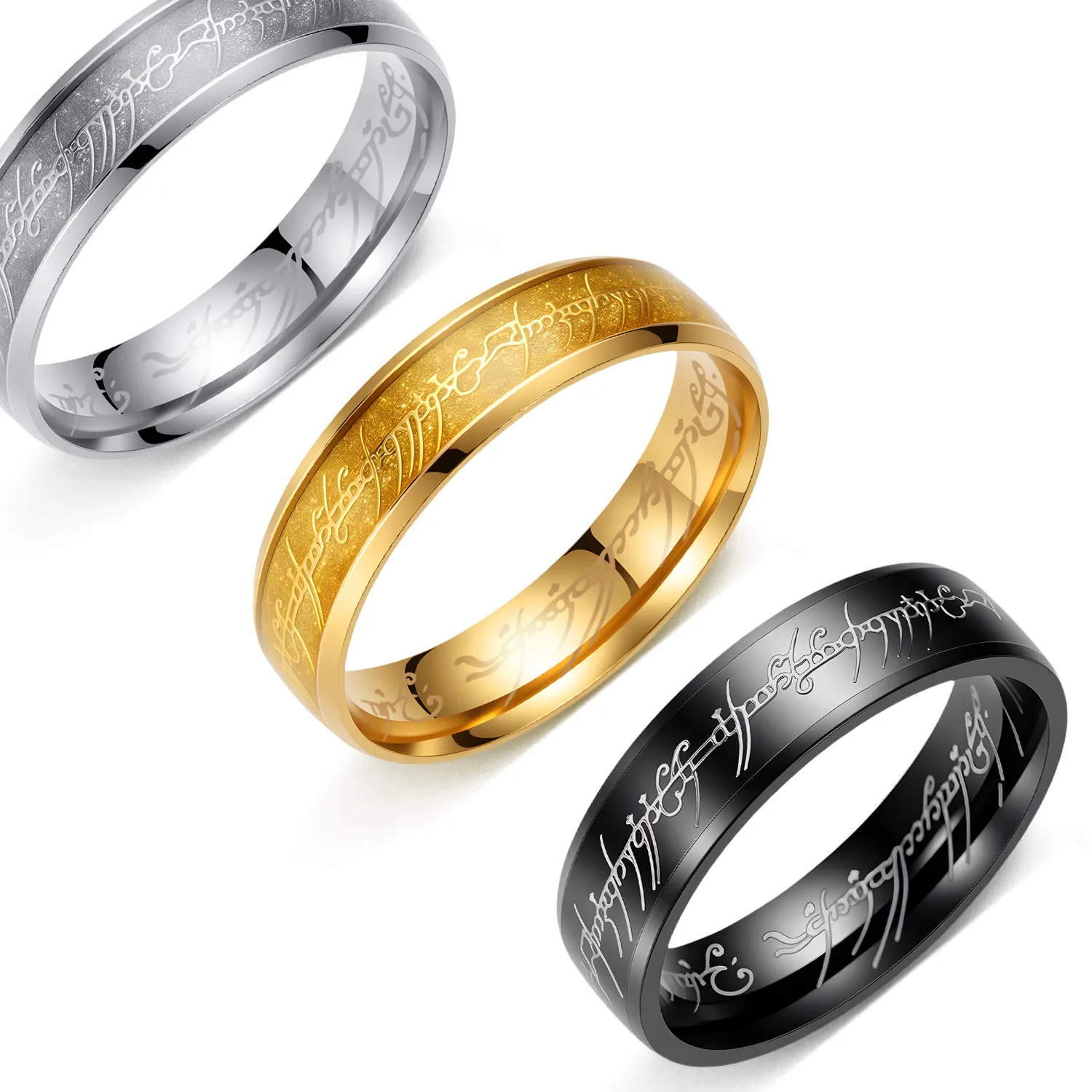 Authentic The One Ring Sacred Binding Band - Eternal Fate Stainless Steel Talisman