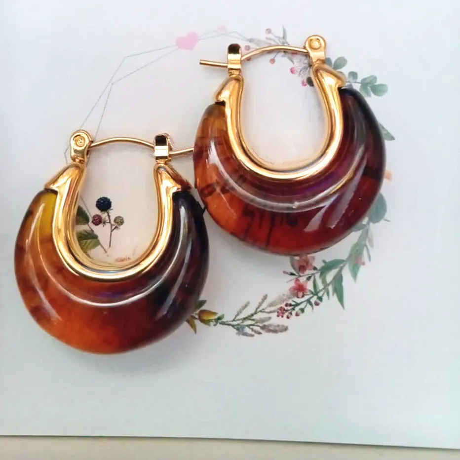 Authentic Solis Amber Luminescence Hoops