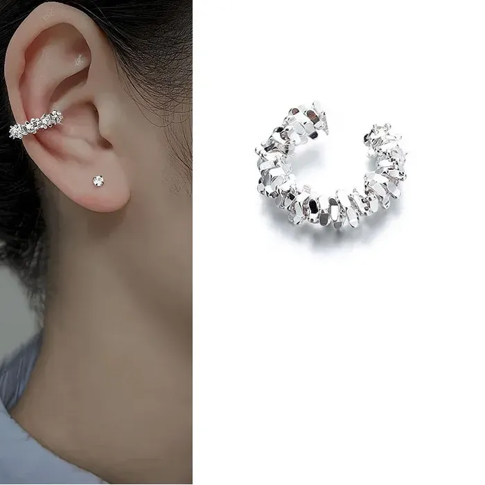 Authentic Hot 1 Pcs Irregular Star Clip Earrings For Women Simple No Piercing Ear Cuff Jewelry