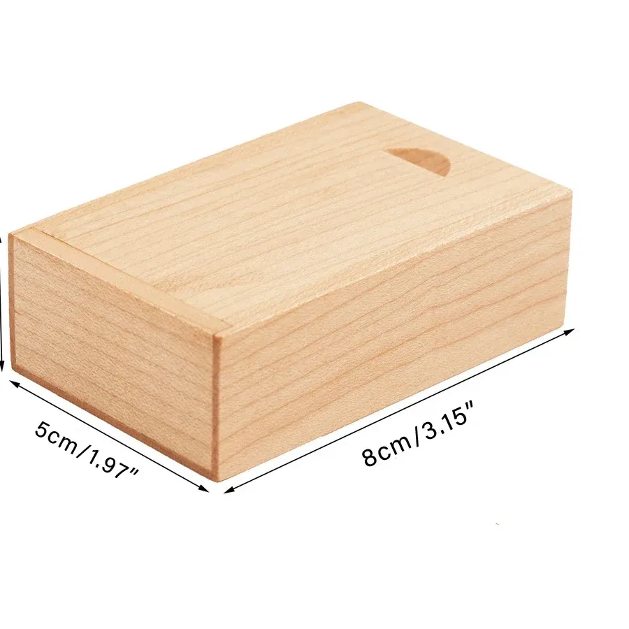 Authentic 3.15x2x0.98inch Natural Wood Boxes with Sliding Top Storage Box for Necklace Ring Jewelry or USB Wood Jewelry Packaing
