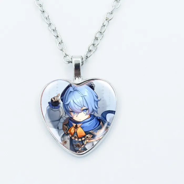 Authentic Game NTE Necklace Zero Sakiri Chiz Jiuyuan Hathor Mint Necklace Glass Dome 25MM Heart Shape Pendant Necklace Jewelry