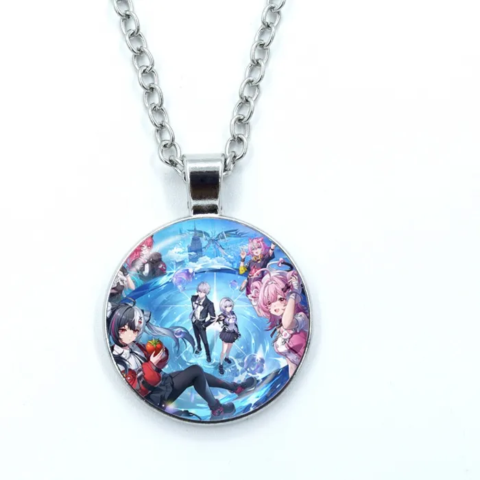 Authentic Game NTE Necklace for Women Jewelry Zero Sakiri Chiz Jiuyuan Hathor Mint Cabochon Glass Pendant Necklace
