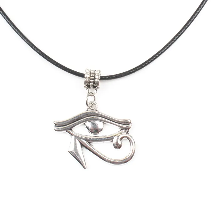 Authentic Ancient Egypt Series The Eye of Horus Anubis Cobra Pharaoh Hathor Tefnut Goodness Cleopatra Pendant Leather Necklace