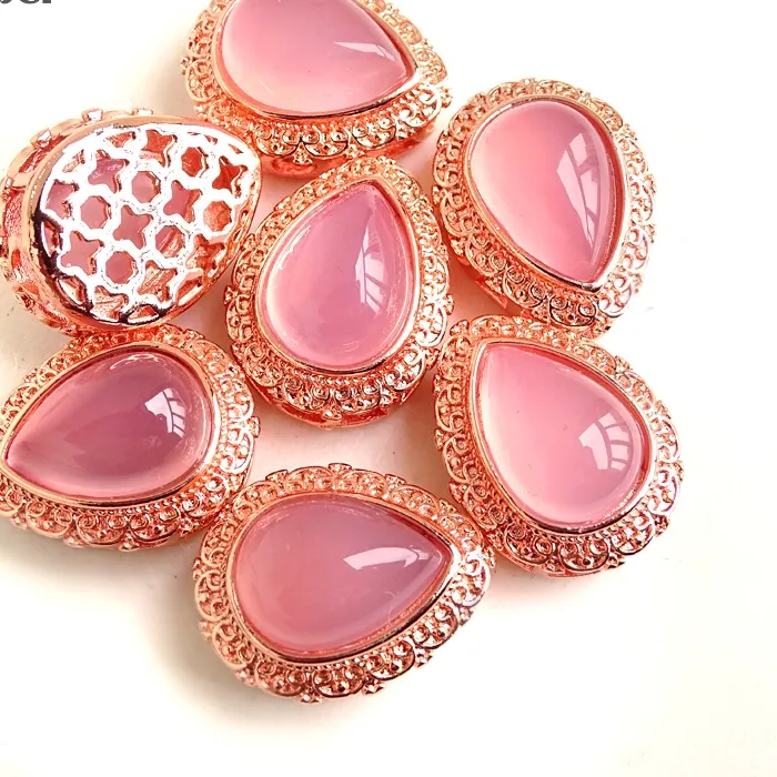 Authentic 1 pcs Natural Chalcedony Agate Cupronickel 20x16 mm Hollow Spacer Bead DIY Charm Bracelet Necklace Accessories Jewelry Finding