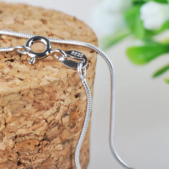 Authentic Necklace 925 sterling silver 1/2/3MM 16/18/20/22/24 inch Snake Necklace For Women Charm Wedding Jewelry