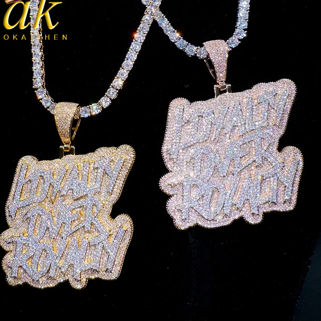 Authentic Celestial Loyalty & Royalty Dual‑Tone Amulet – Iced‑Out Zirconia Pendant