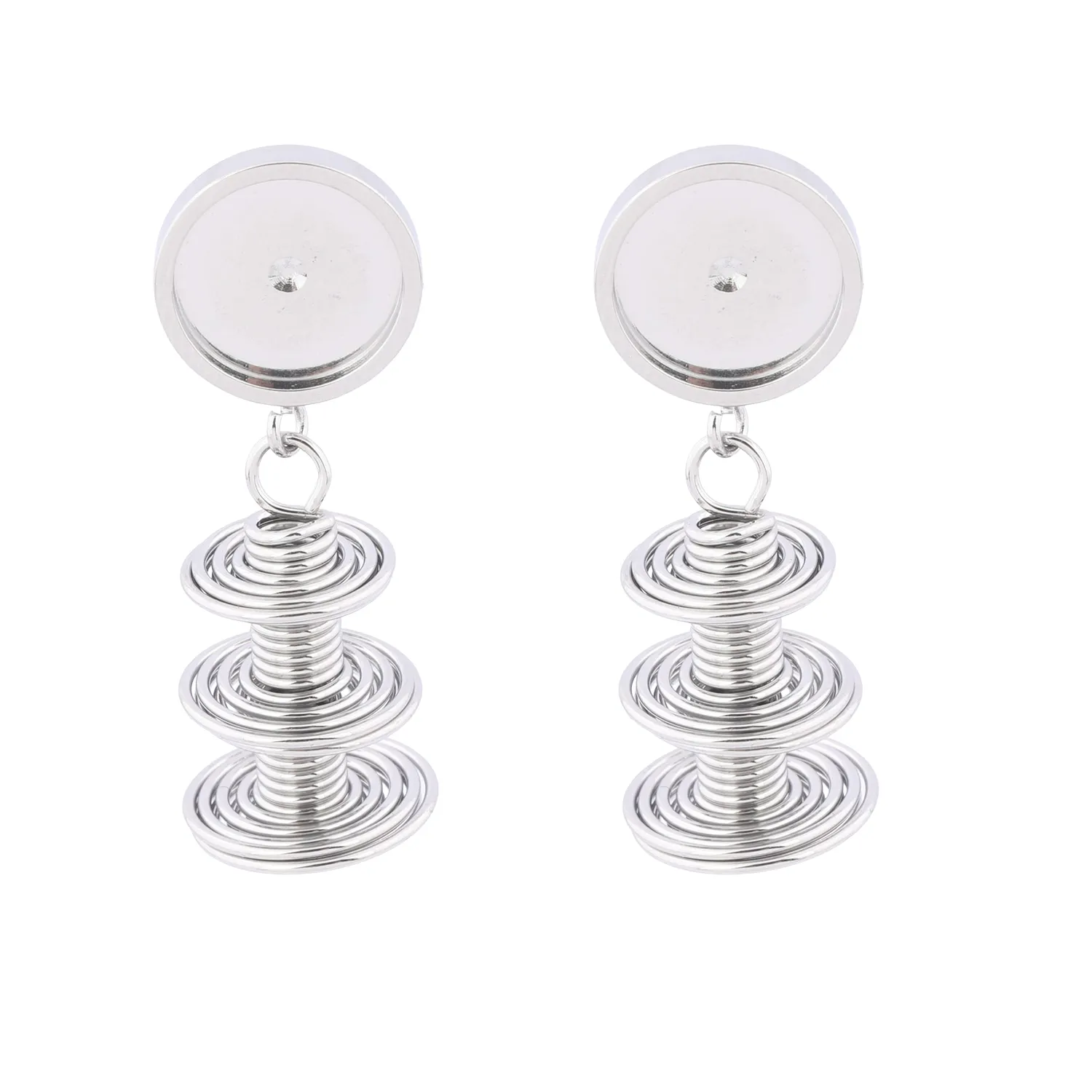 Authentic 6pcs Fit 10mm Cabochon Earring Base Blanks Studs With Triple Swirl Diy Earrings Jewelry Making Accessories