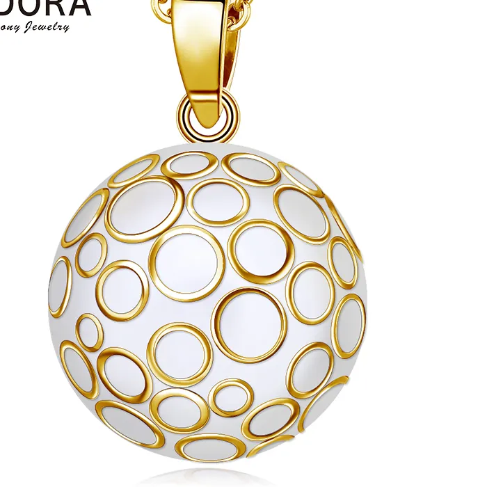 Authentic Eudora 22mm Gold Color Harmony Ball Pregnancy Chime Ball Necklace Pendant Mexcian Bola Pendant Angel Caller Jewelry Women