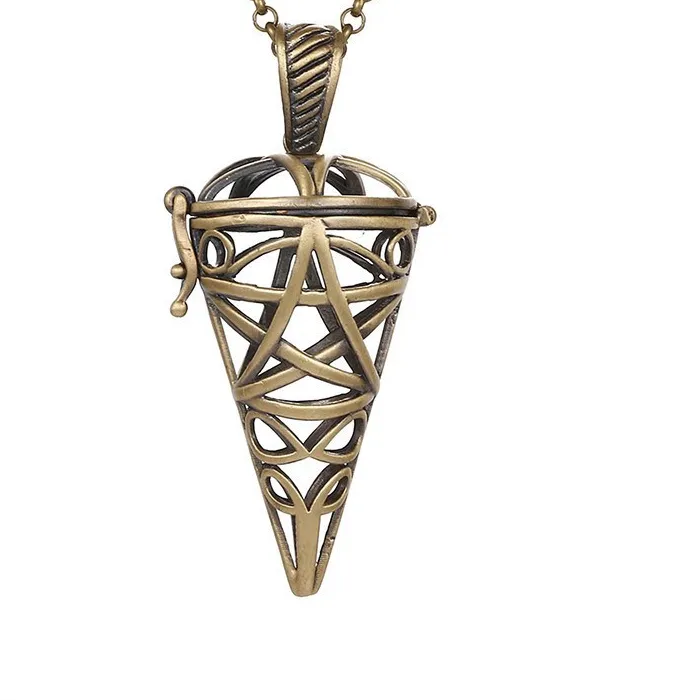 Authentic Charm Mexico Music Ball Pendant Vintage Angel Wing Aromatherapy Necklace Perfume Diffuser Lockets Pregnancy Jewelry