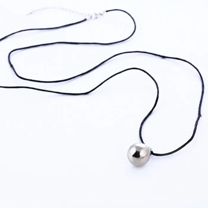 Authentic Silvery Harmony Ball Necklace Brilliant Pregnancy Vintage Chime Bola Pendant 40" Long Chain Necklace for Mother Jewelry