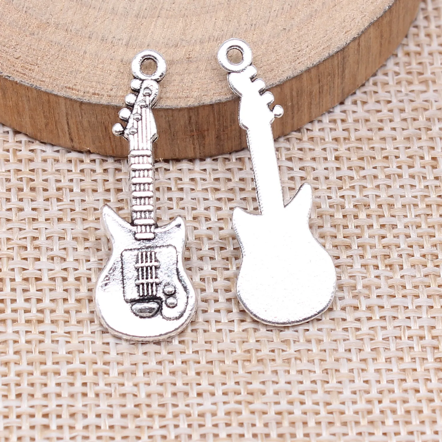 Authentic 40pcs 31x11mm(1.22x0.43inch) Antique Silver Color Bass Charms Pendants DIY Jewelry Making Accessories