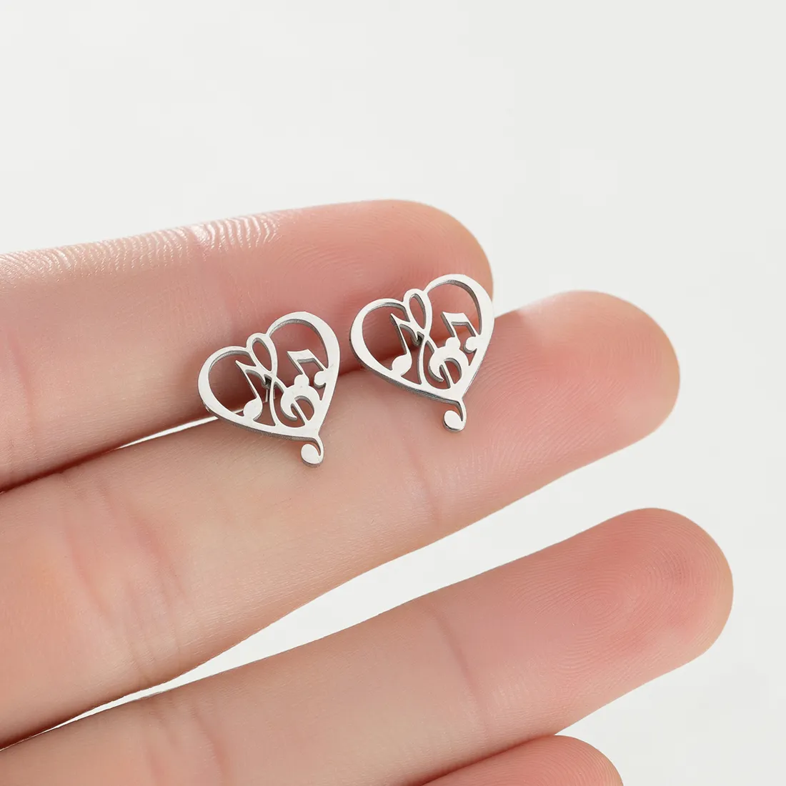 Authentic 1Pair Korean Music Note Earring Heart of Treble and Bass Earings Women Female Wedding Jewelry pendi