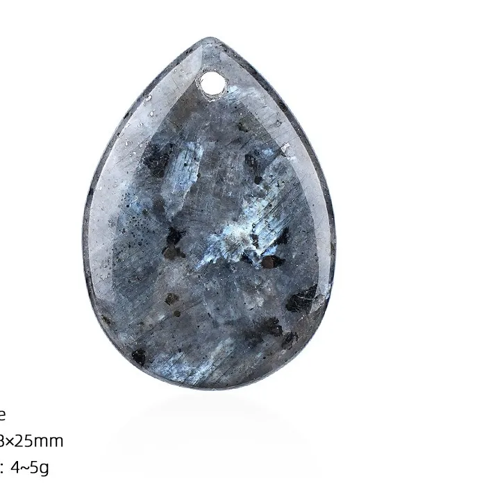 Authentic 1Pc Labradorite Teardrop Natural Stone Beads Pendant Smooth Water Drop Sparkly Charms Diy Jewelry Making Necklace Earrings