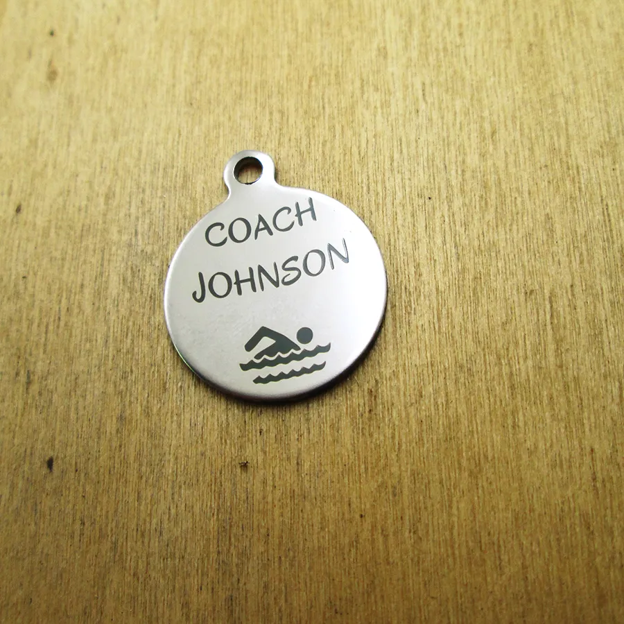 Authentic 20pcs-- c oach Johnson charms Laser Engraved DIY Charms Pendants