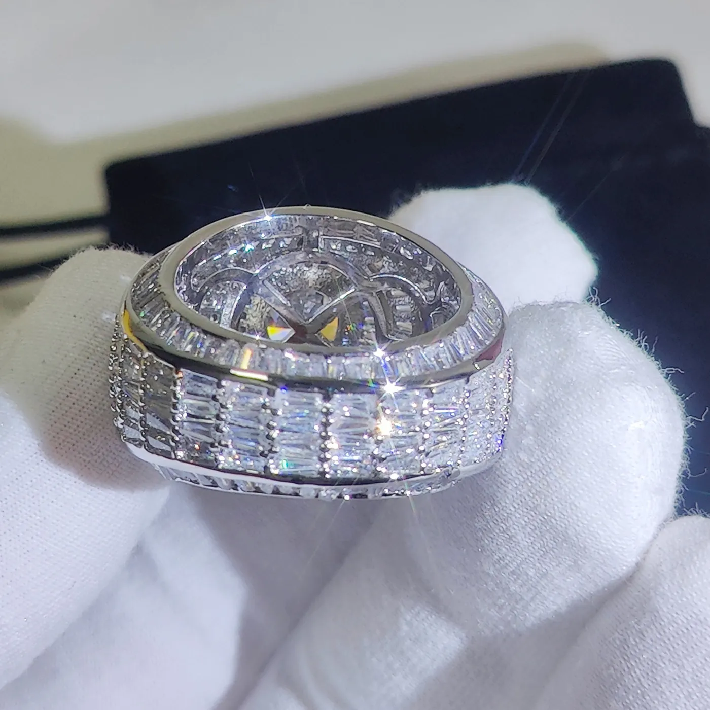 Authentic Starlit Echo: 18k Gold‑Plated Pinky Ring of Micro‑Pave CZ