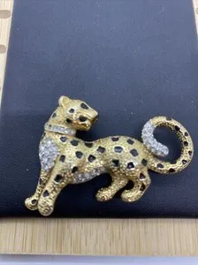 Authentic The Golden Stalker of the Eighties: Attwood & Sawyer Enamelled Leopard Talisman
