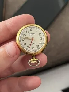 Authentic VINTAGE RARE NICE SMALL 30MM LADIES GOLD PLATED POCKET WATCH Leopard Super SWISS
